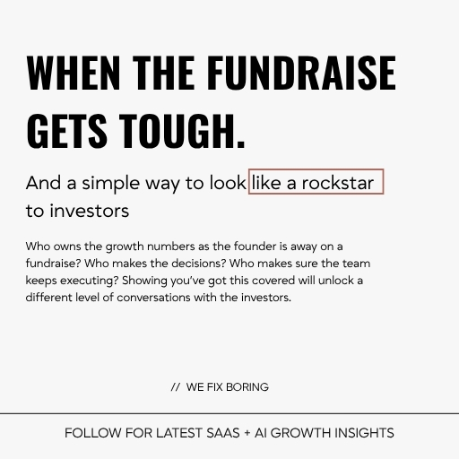 What happens with the growth numbers when you are away fundraising? 2 What happens with the growth numbers when the founder is away on a fundraise?